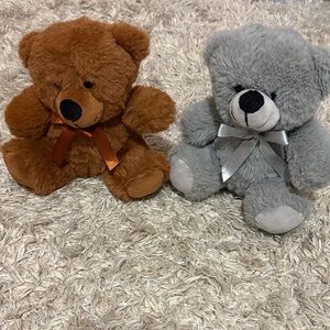 Adorable Brown and Gray Teddy Bear Set